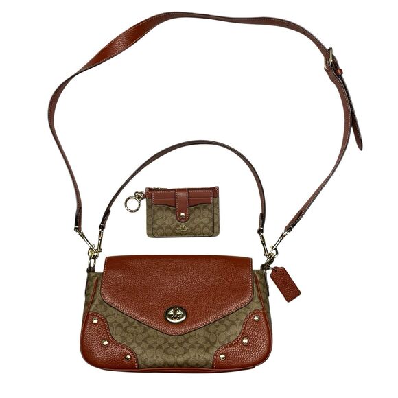 COACH MILLIE Shoulder Bag Colorblock Signature Canvas with Wallet - Picture 1 of 12